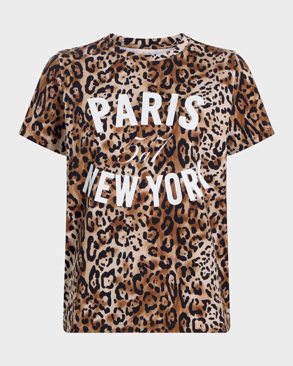 Crewneck Leopard Paris New York Tee